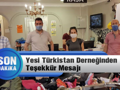 Yesi Türkistan Derneğinden Teşekkür Mesajı